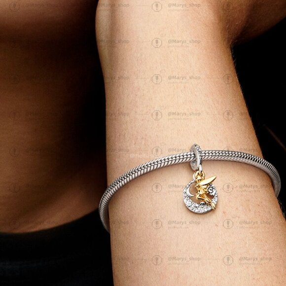 Pandora Disney Tinker Bell Celestial Night Dangle Charm|Two-tone - Picture 2 of 2